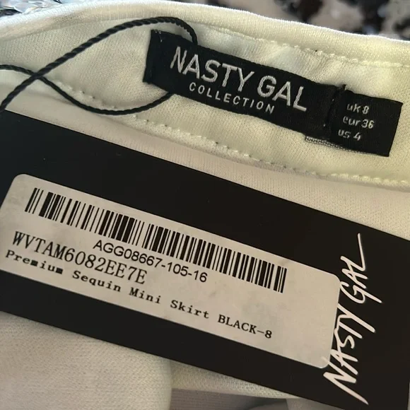 Nasty Gal Premium Sequin High-Waisted Fitted Mini Skirt, NWT - Picture 10 of 16